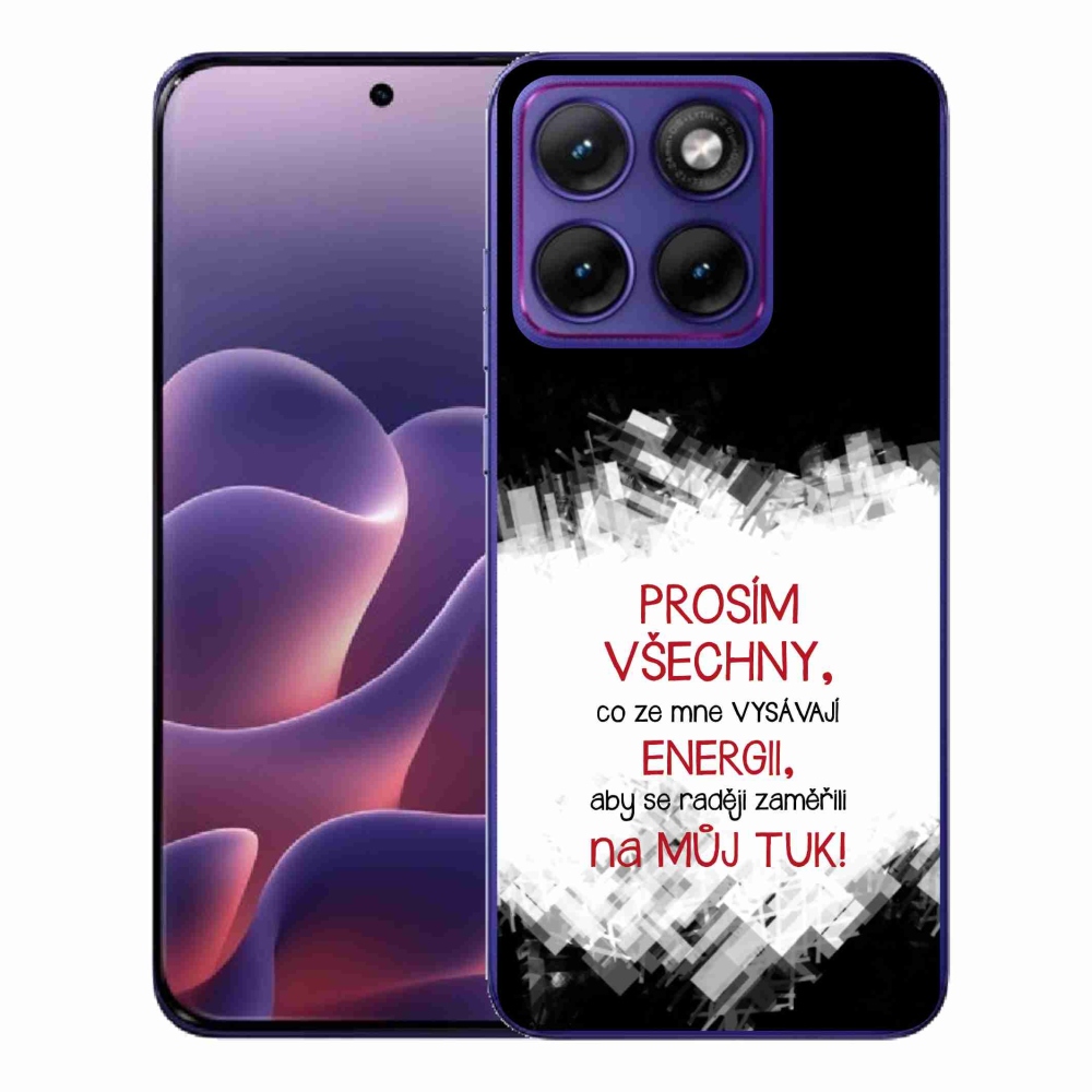 Gelový kryt mmCase na Motorola Edge 70 Fusion - vtipný text 1 červený