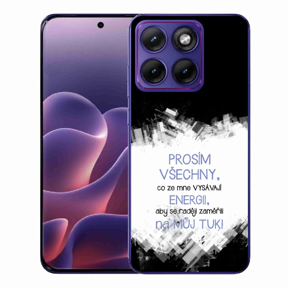Gelový kryt mmCase na Motorola Edge 70 Fusion - vtipný text 1 modrý