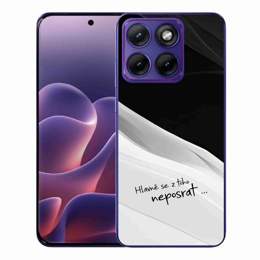 Gelový kryt mmCase na Motorola Edge 70 Fusion - vtipný text 13 bíločerné pozadí