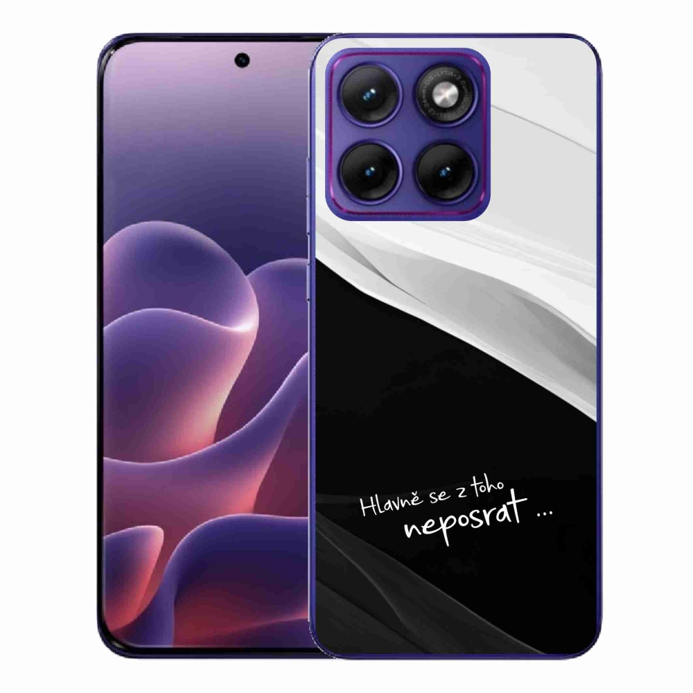 Gelový kryt mmCase na Motorola Edge 70 Fusion - vtipný text 13 černobílé pozadí