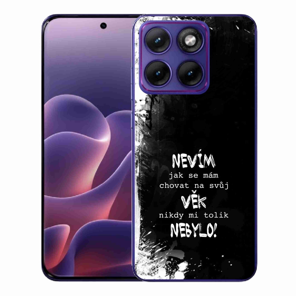 Gelový kryt mmCase na Motorola Edge 70 Fusion - vtipný text 14 černé pozadí