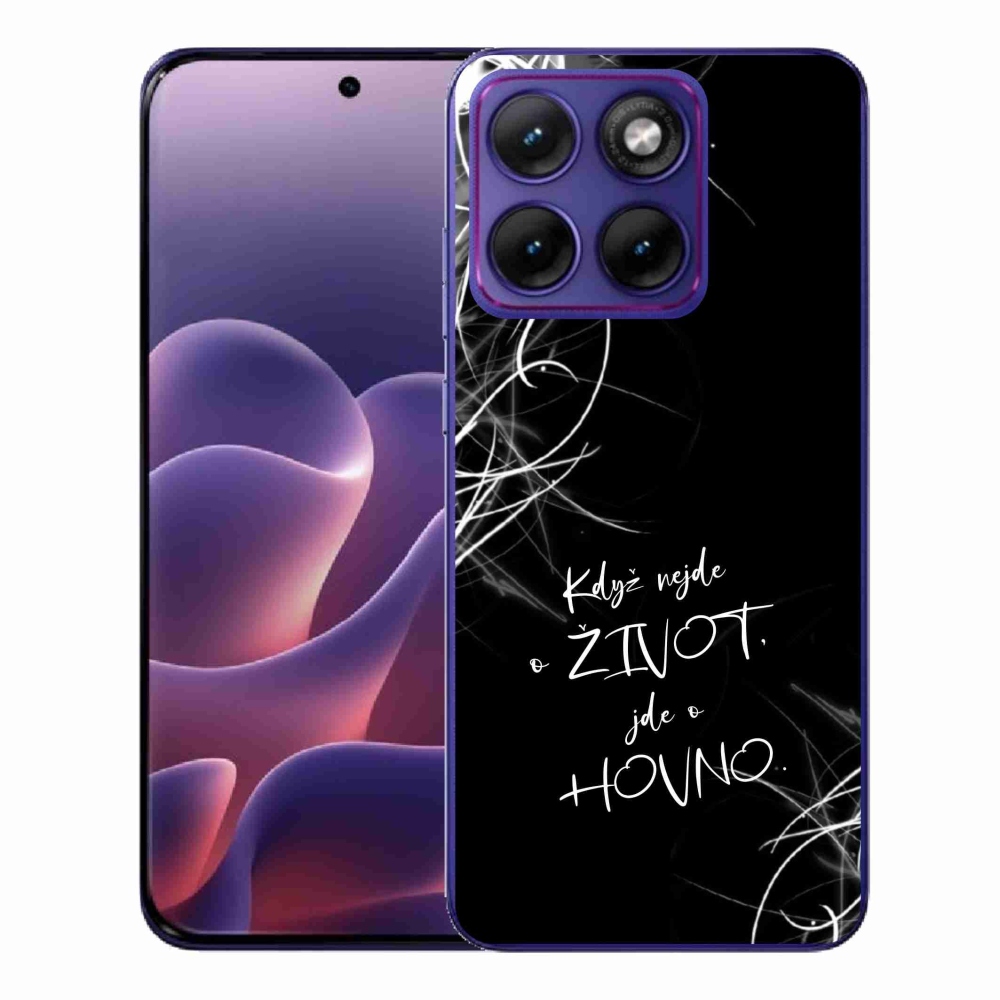 Gelový kryt mmCase na Motorola Edge 70 Fusion - vtipný text 16 černé pozadí