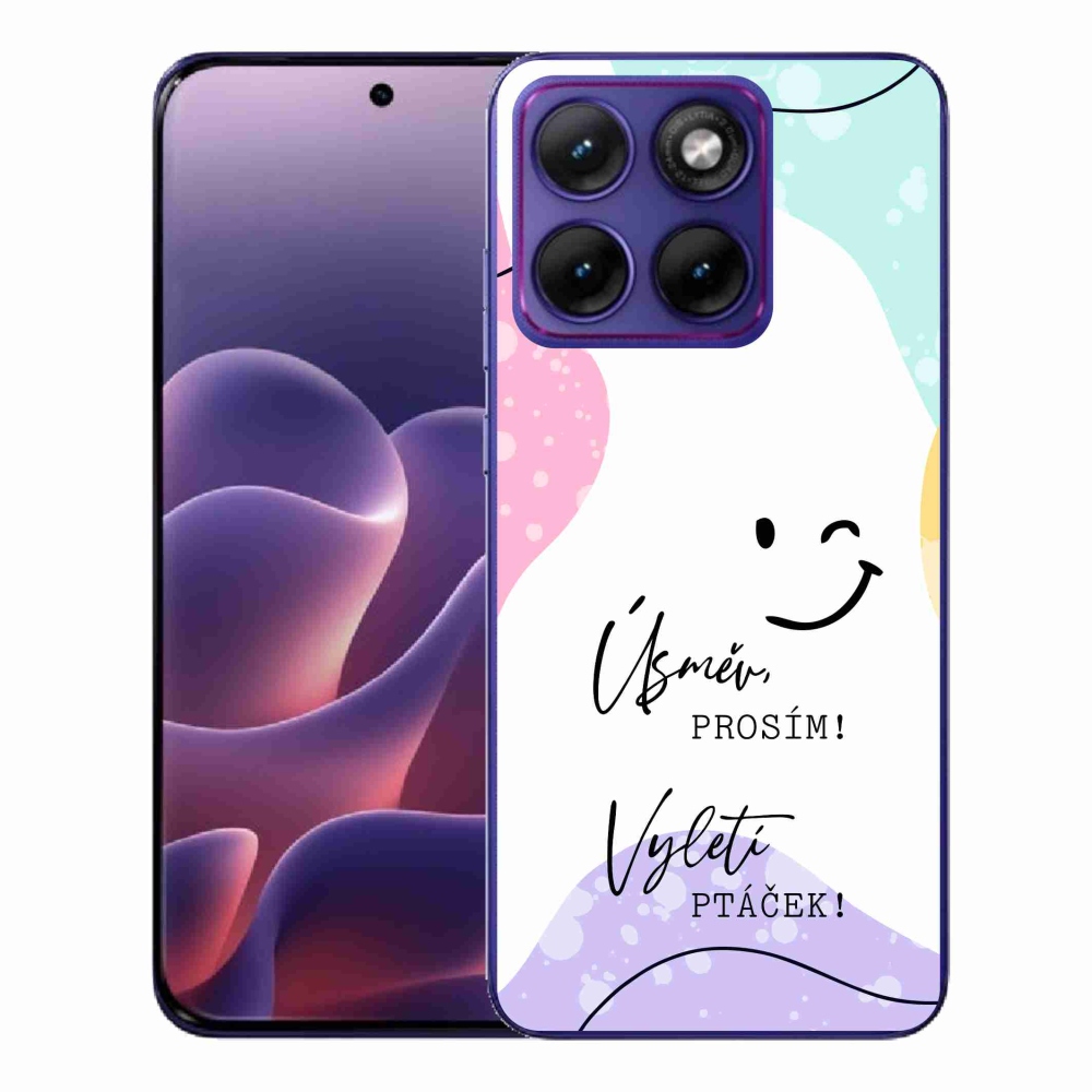 Gelový kryt mmCase na Motorola Edge 70 Fusion - vtipný text 4 bílé pozadí