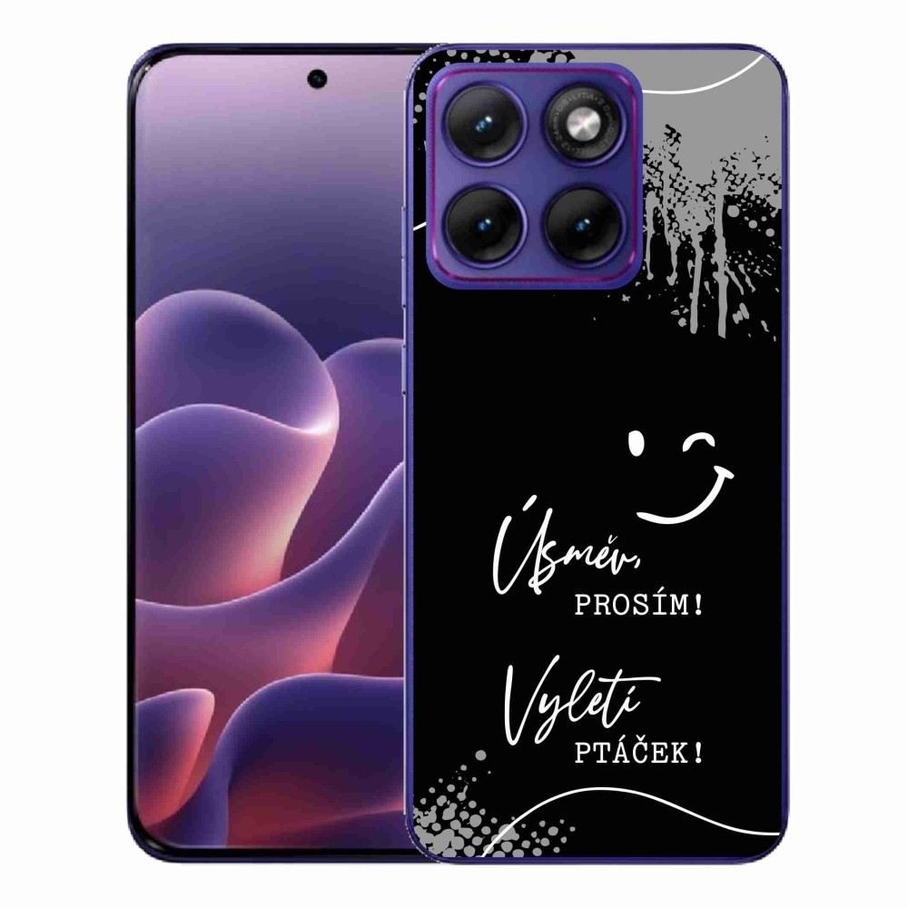 Gelový kryt mmCase na Motorola Edge 70 Fusion - vtipný text 4 černé pozadí