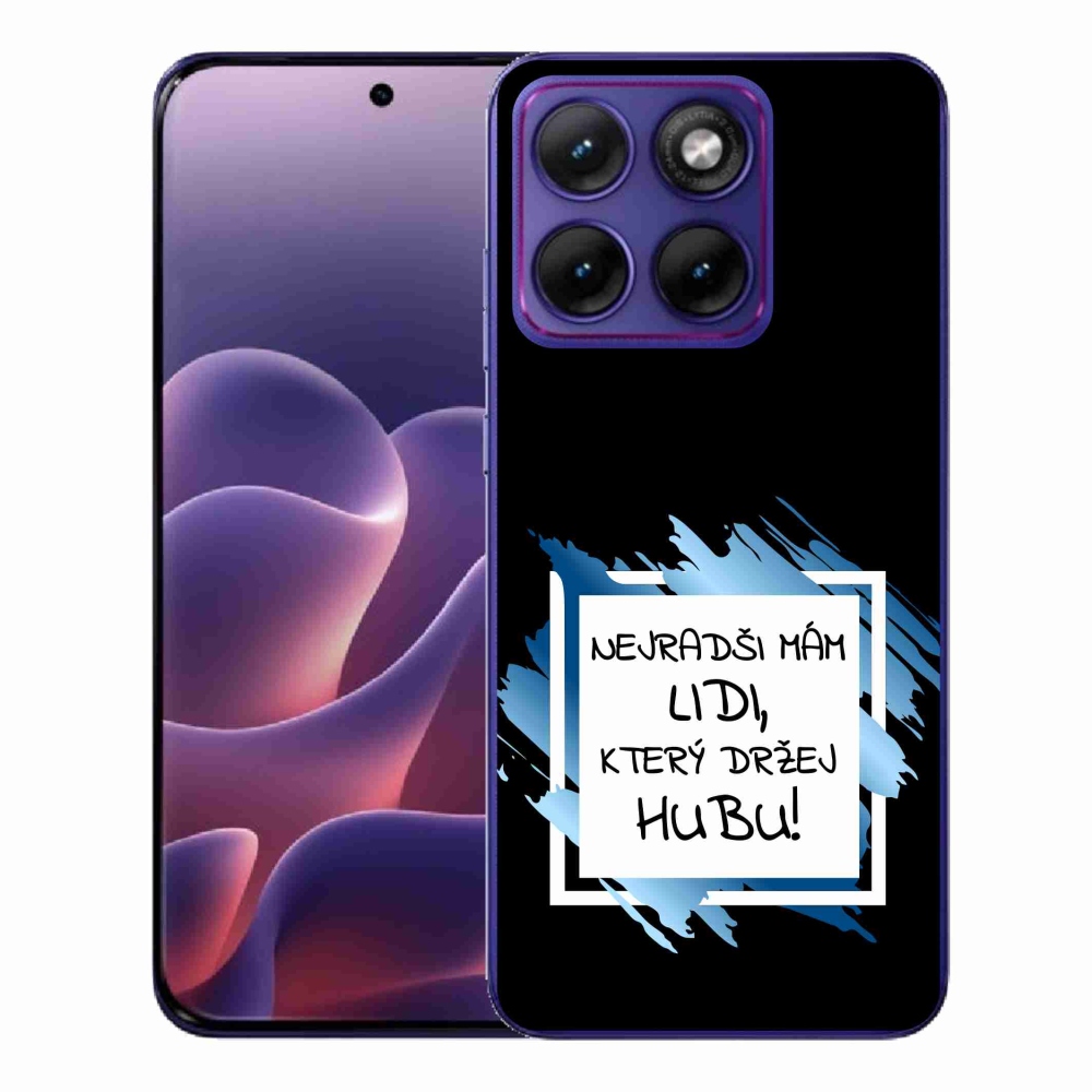 Gelový kryt mmCase na Motorola Edge 70 Fusion - vtipný text 7 bíločerné pozadí