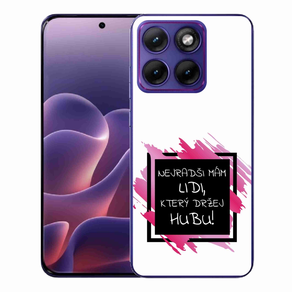 Gelový kryt mmCase na Motorola Edge 70 Fusion - vtipný text 7 černobílé pozadí