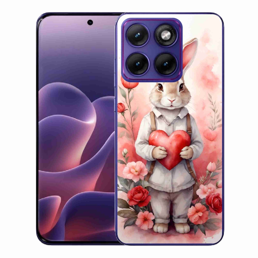 Gelový kryt mmCase na Motorola Edge 70 Fusion - zajíc se srdíčkem