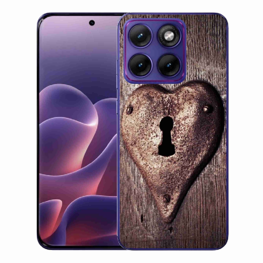 Gelový kryt mmCase na Motorola Edge 70 Fusion - zámek ve tvaru srdce