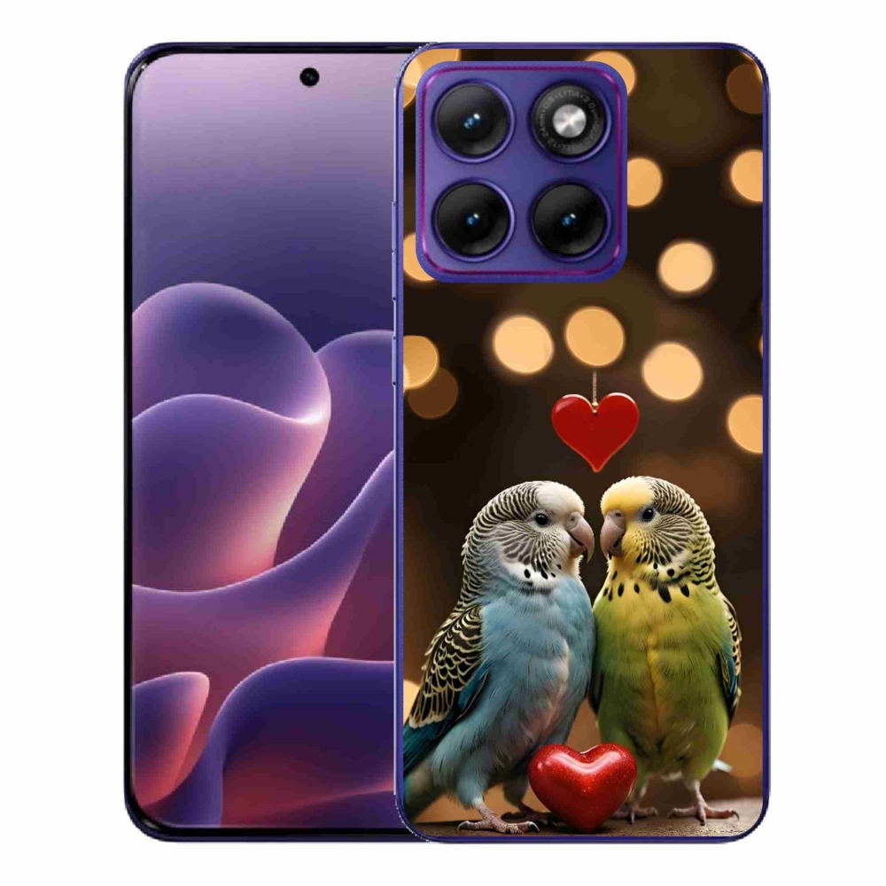 Gelový kryt mmCase na Motorola Edge 70 Fusion - zamilovaní papoušci