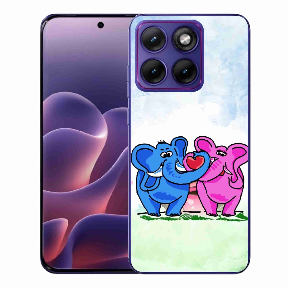 Gelový kryt mmCase na Motorola Edge 70 Fusion - zamilovaní sloni