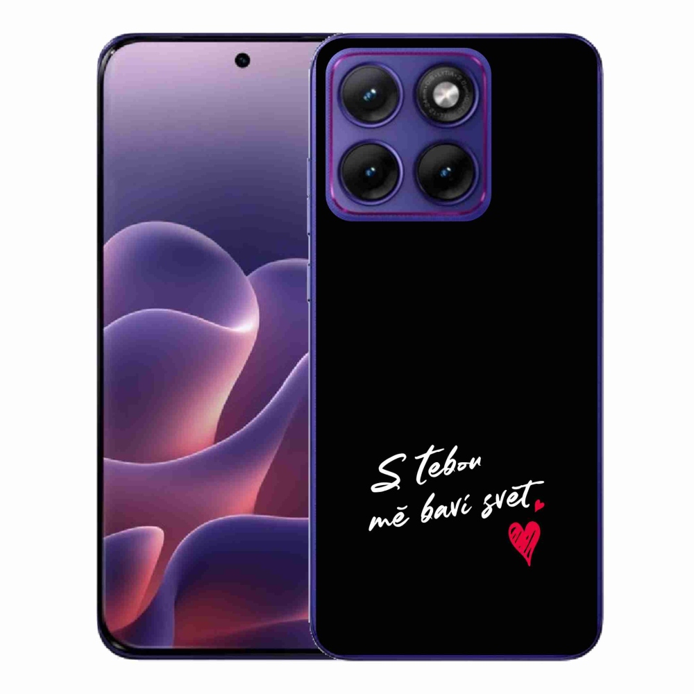 Gelový kryt mmCase na Motorola Edge 70 Fusion - zamilovaný text 1 černé pozadí