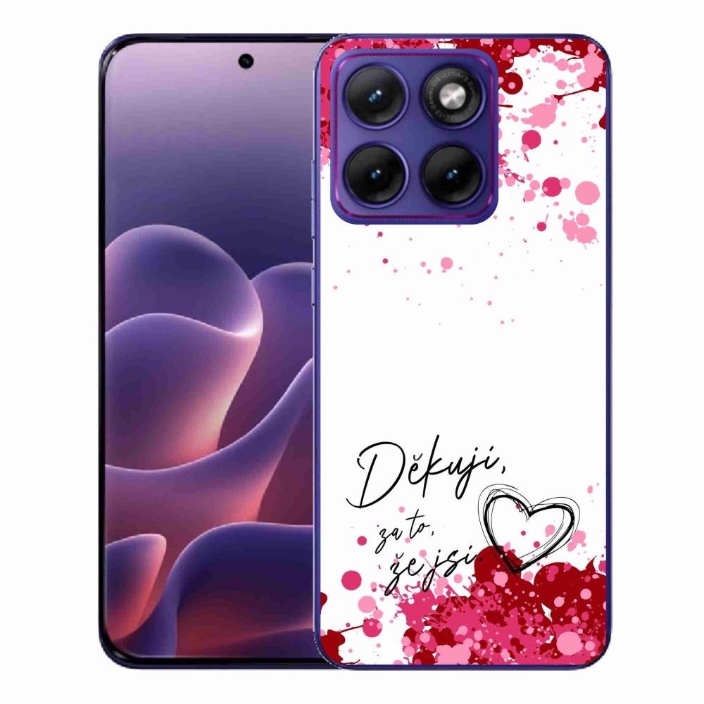 Gelový kryt mmCase na Motorola Edge 70 Fusion - zamilovaný text 2 bílé pozadí