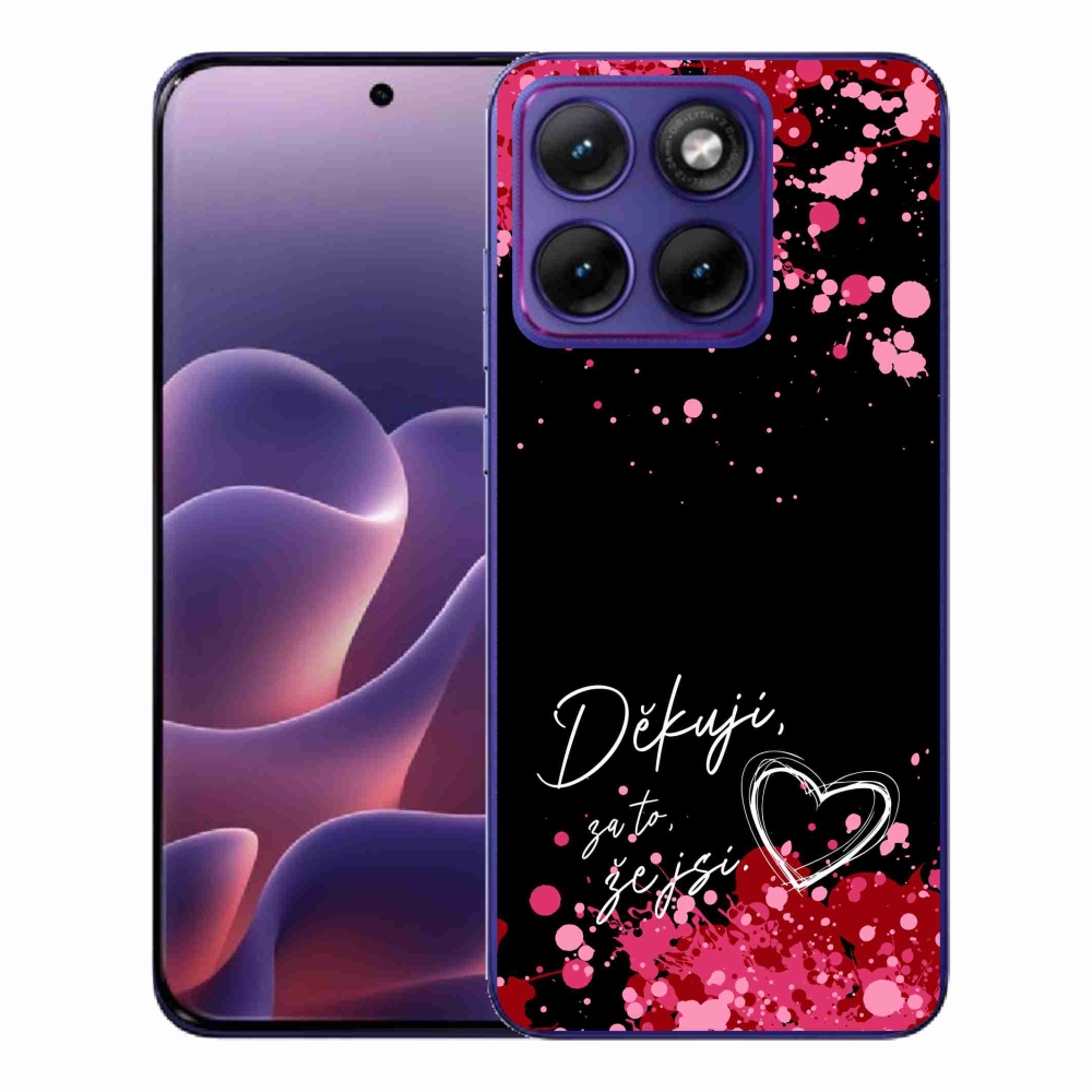 Gelový kryt mmCase na Motorola Edge 70 Fusion - zamilovaný text 2 černé pozadí