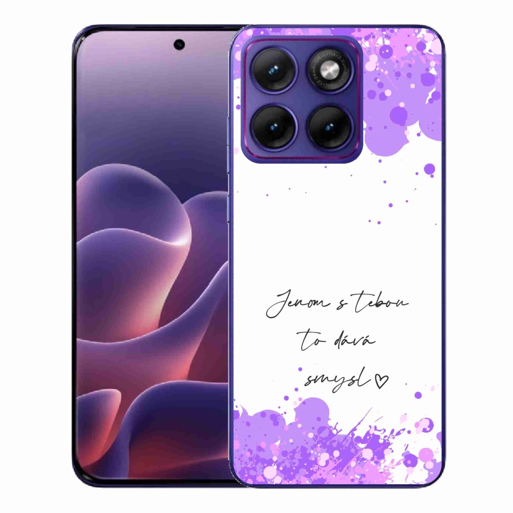 Gelový kryt mmCase na Motorola Edge 70 Fusion - zamilovaný text bílé pozadí