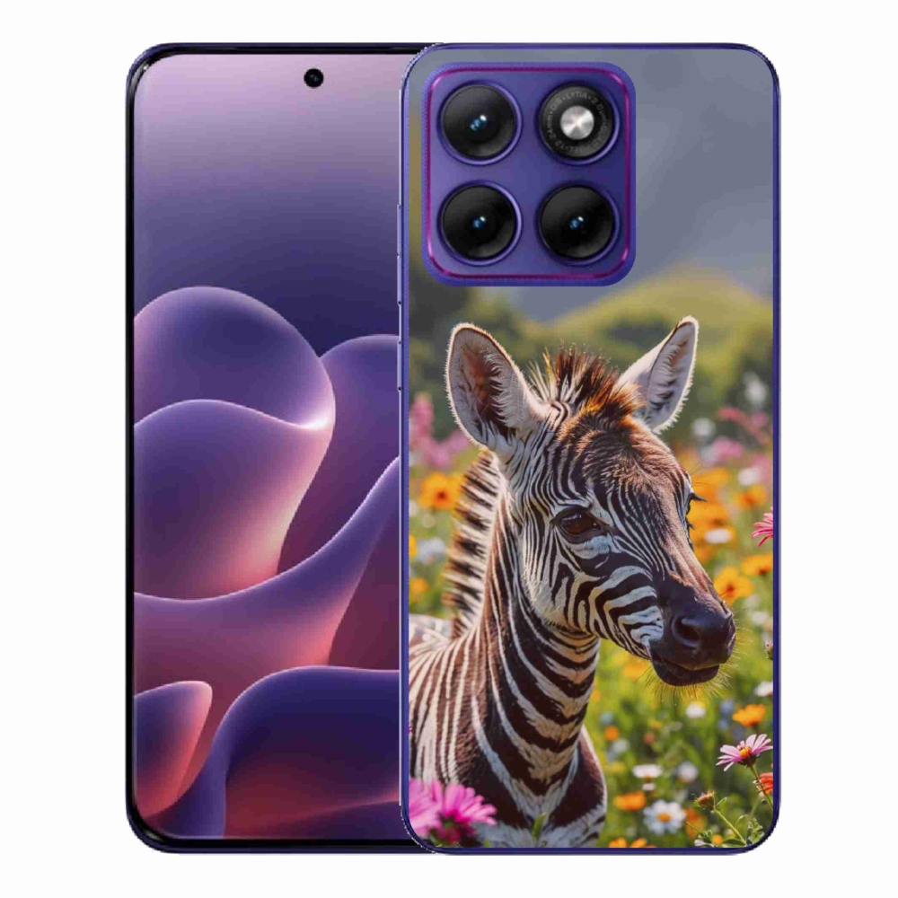 Gelový kryt mmCase na Motorola Edge 70 Fusion - zebra na louce