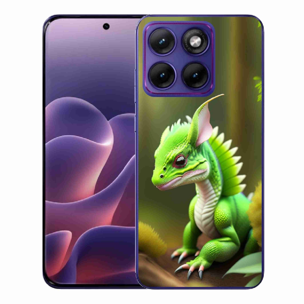 Gelový kryt mmCase na Motorola Edge 70 Fusion - zelený dráček