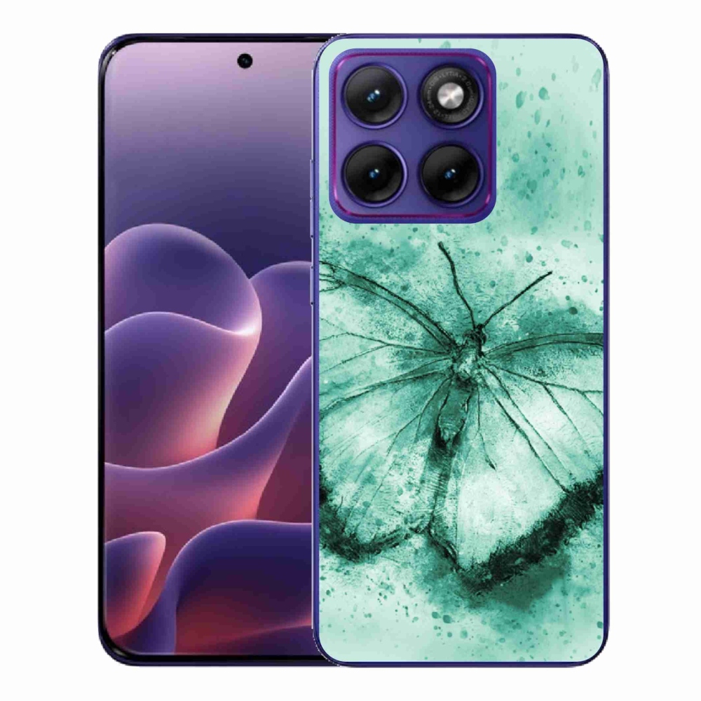 Gelový kryt mmCase na Motorola Edge 70 Fusion - zelený motýl