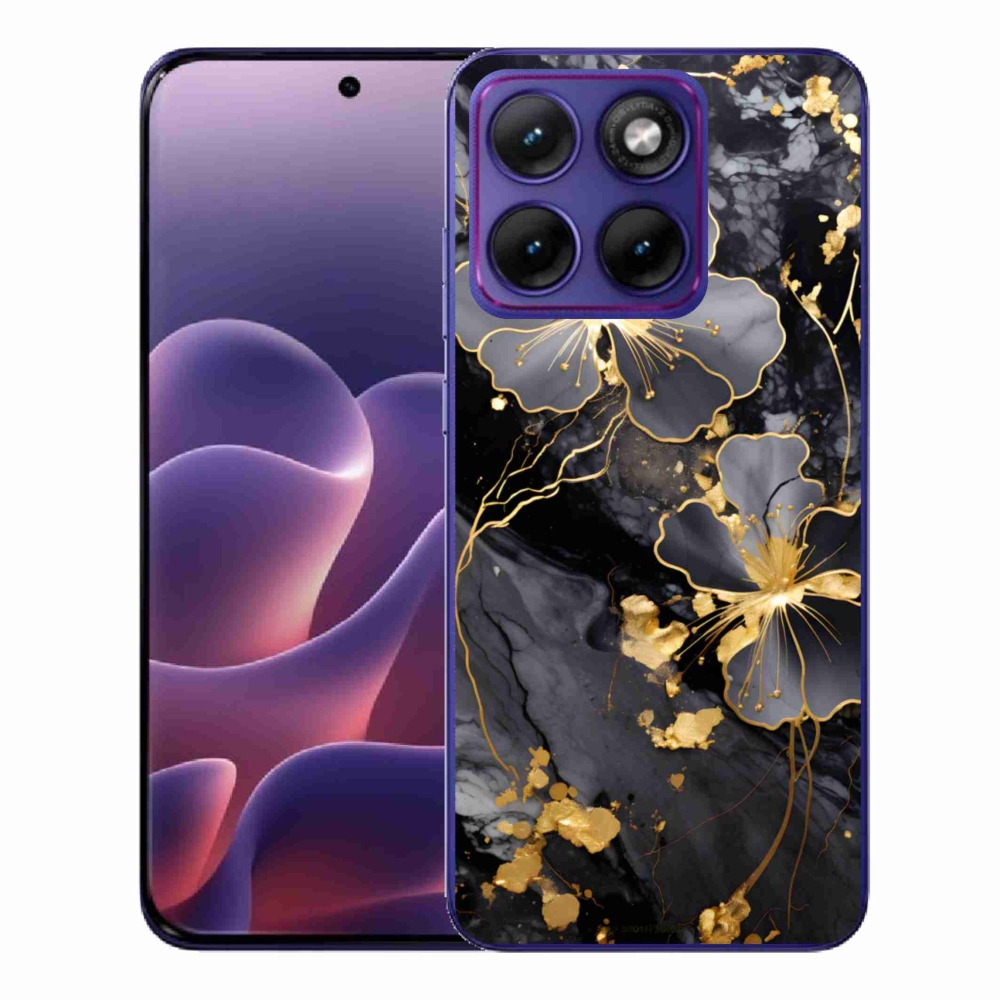 Gelový kryt mmCase na Motorola Edge 70 Fusion - zlaté květy