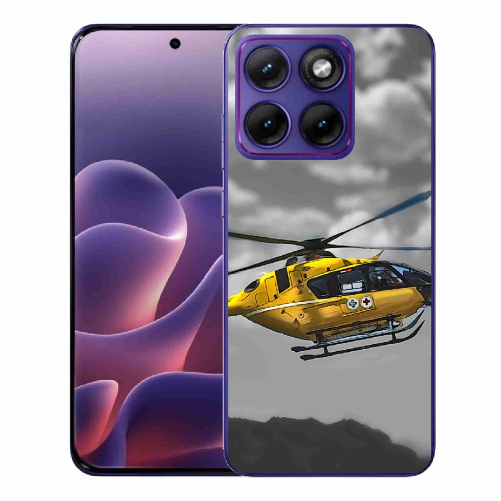 Gelový kryt mmCase na Motorola Edge 70 Fusion - žlutá helikoptéra