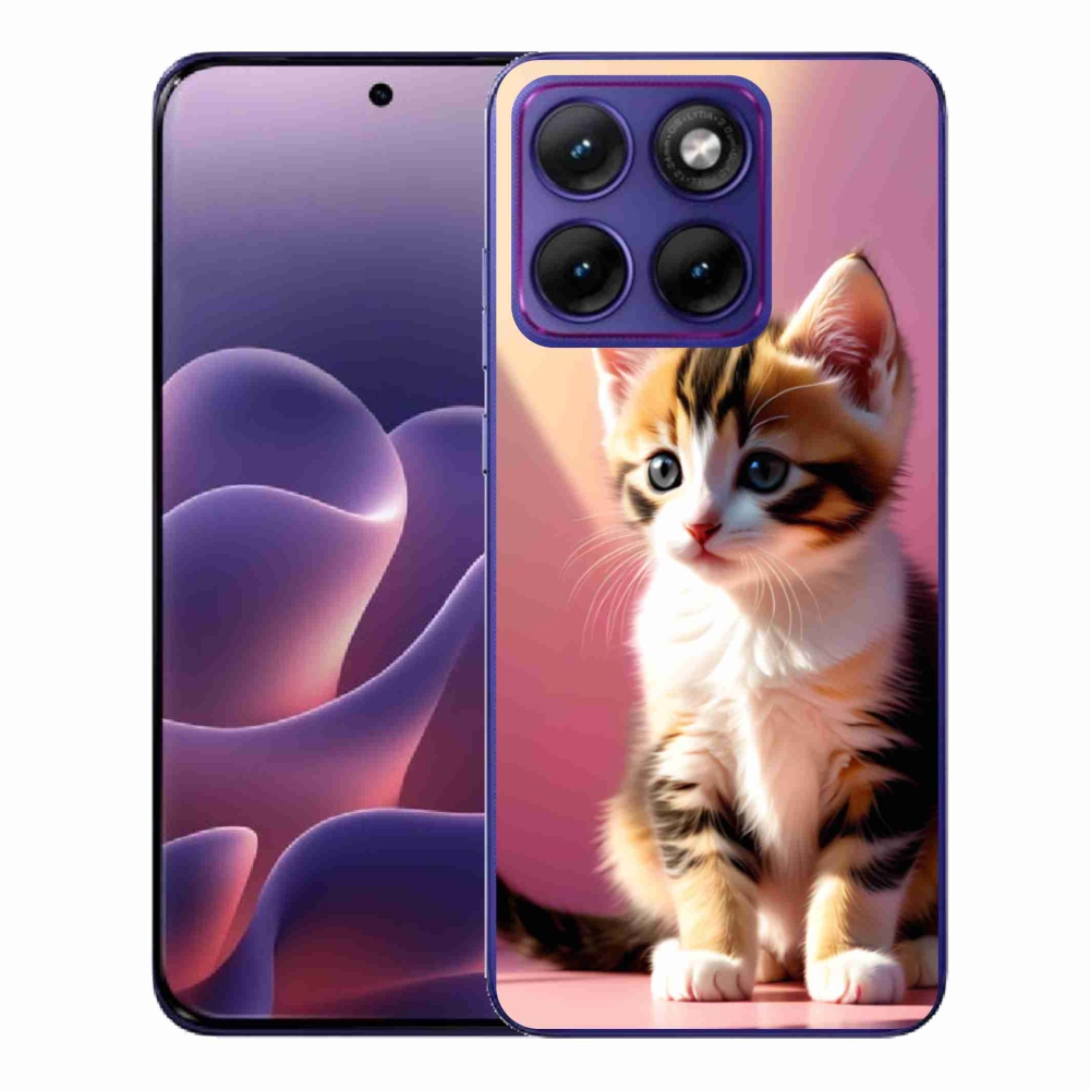 Gelový kryt mmCase na Motorola Edge 70 Fusion - zvědavé kotě 2