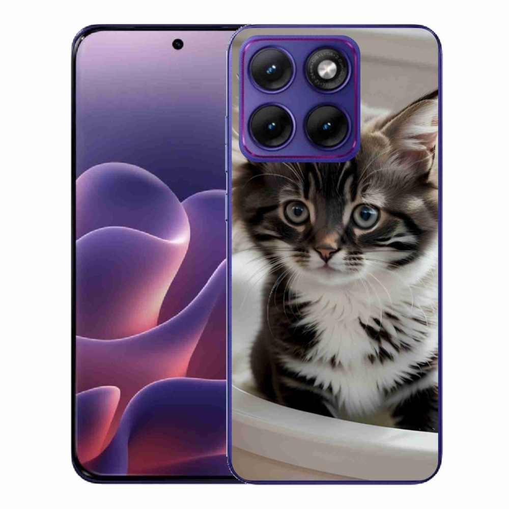 Gelový kryt mmCase na Motorola Edge 70 Fusion - zvědavé kotě