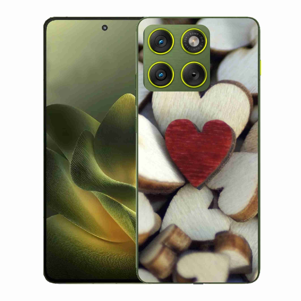 Gelový kryt mmCase na Motorola Edge 70 - gravírované červené srdce 