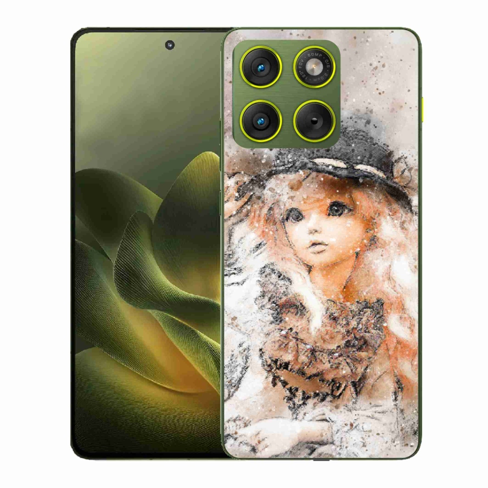 Gelový kryt mmCase na Motorola Edge 70 - holčička s kloboukem