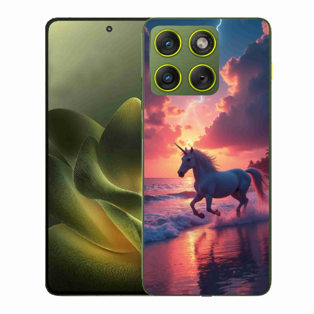 Gelový kryt mmCase na Motorola Edge 70 - jednorožec na pláži
