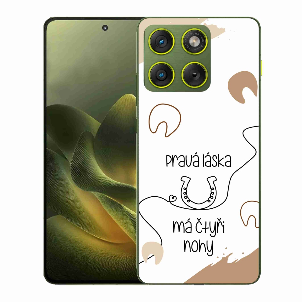 Gelový kryt mmCase na Motorola Edge 70 - koňský motiv bílé pozadí