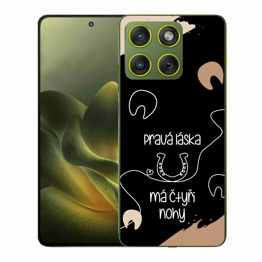 Gelový kryt mmCase na Motorola Edge 70 - koňský motiv černé pozadí