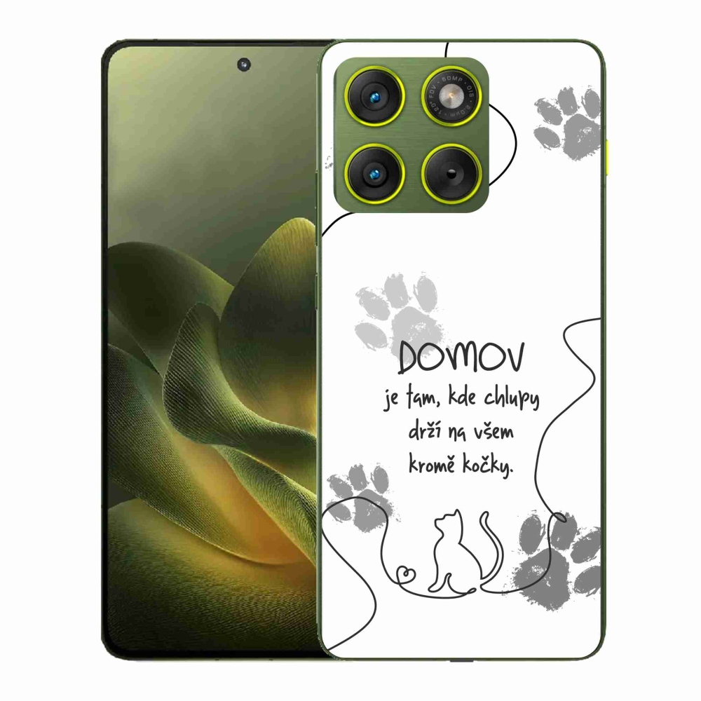 Gelový kryt mmCase na Motorola Edge 70 - kočičí motiv bílé pozadí