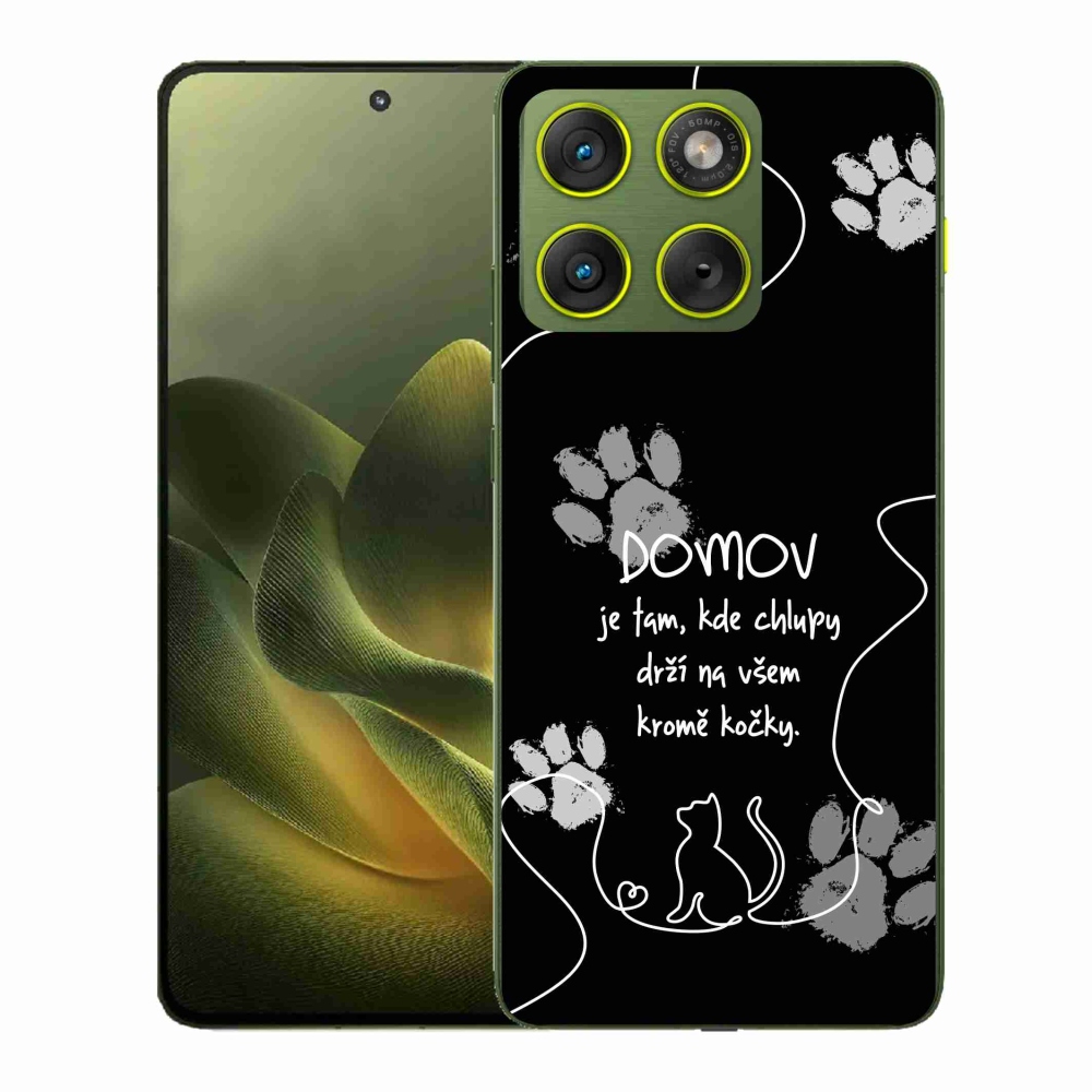 Gelový kryt mmCase na Motorola Edge 70 - kočičí motiv černé pozadí