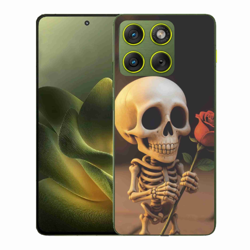 Gelový kryt mmCase na Motorola Edge 70 - kostlivec s růží