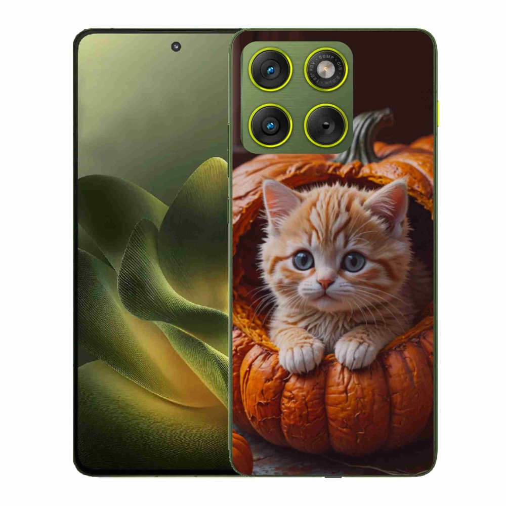 Gelový kryt mmCase na Motorola Edge 70 - kotě a dýně 2