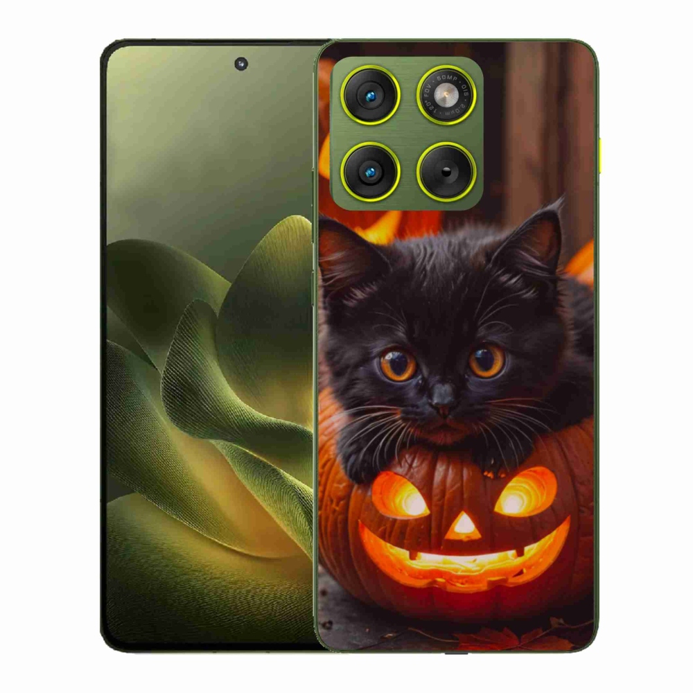 Gelový kryt mmCase na Motorola Edge 70 - kotě a dýně