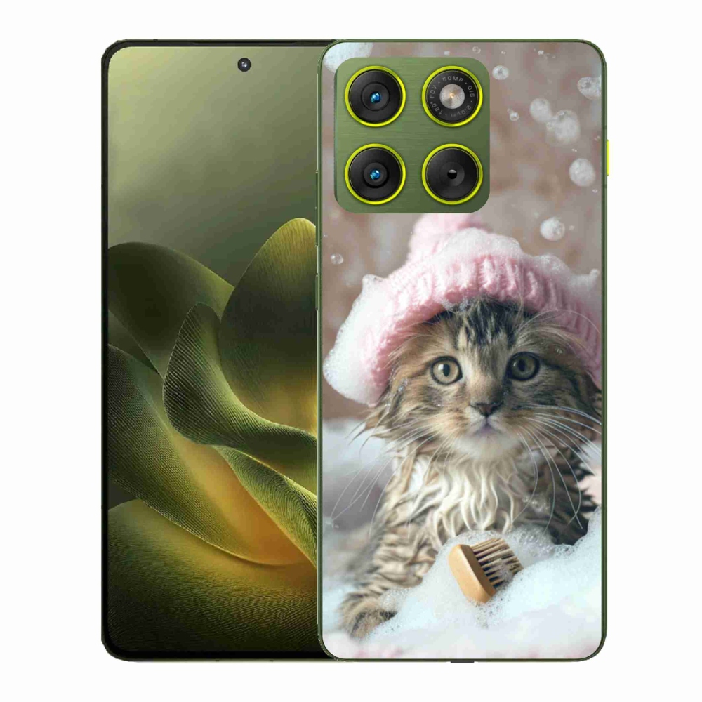 Gelový kryt mmCase na Motorola Edge 70 - kotě a koupel