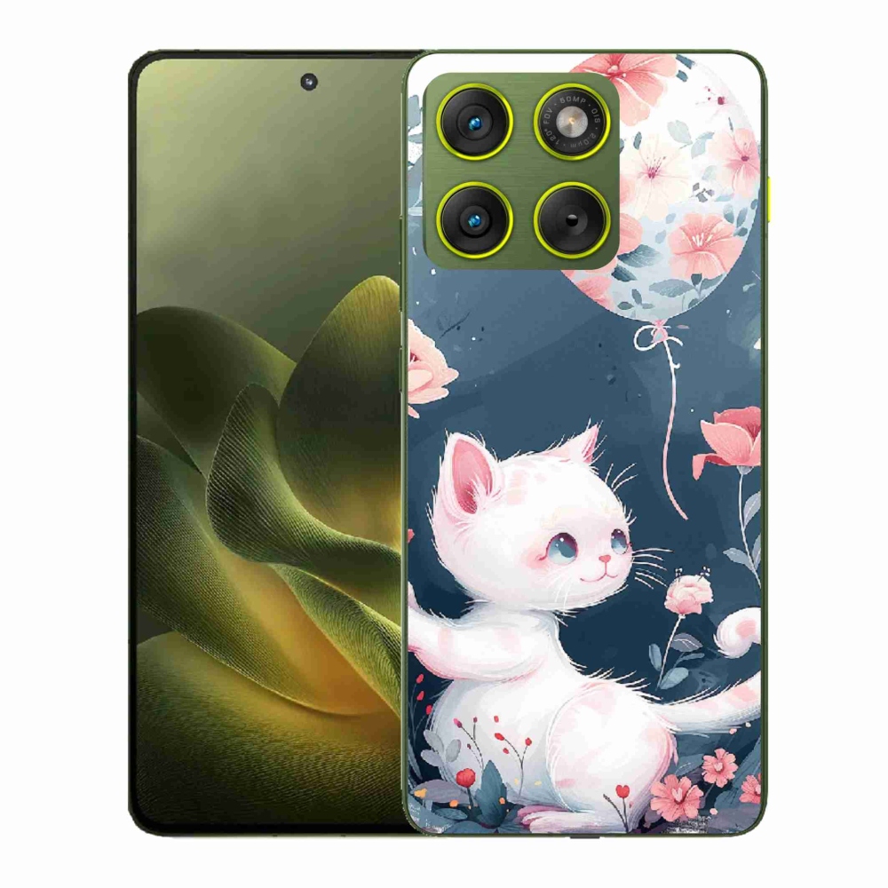 Gelový kryt mmCase na Motorola Edge 70 - kotě s balónkem