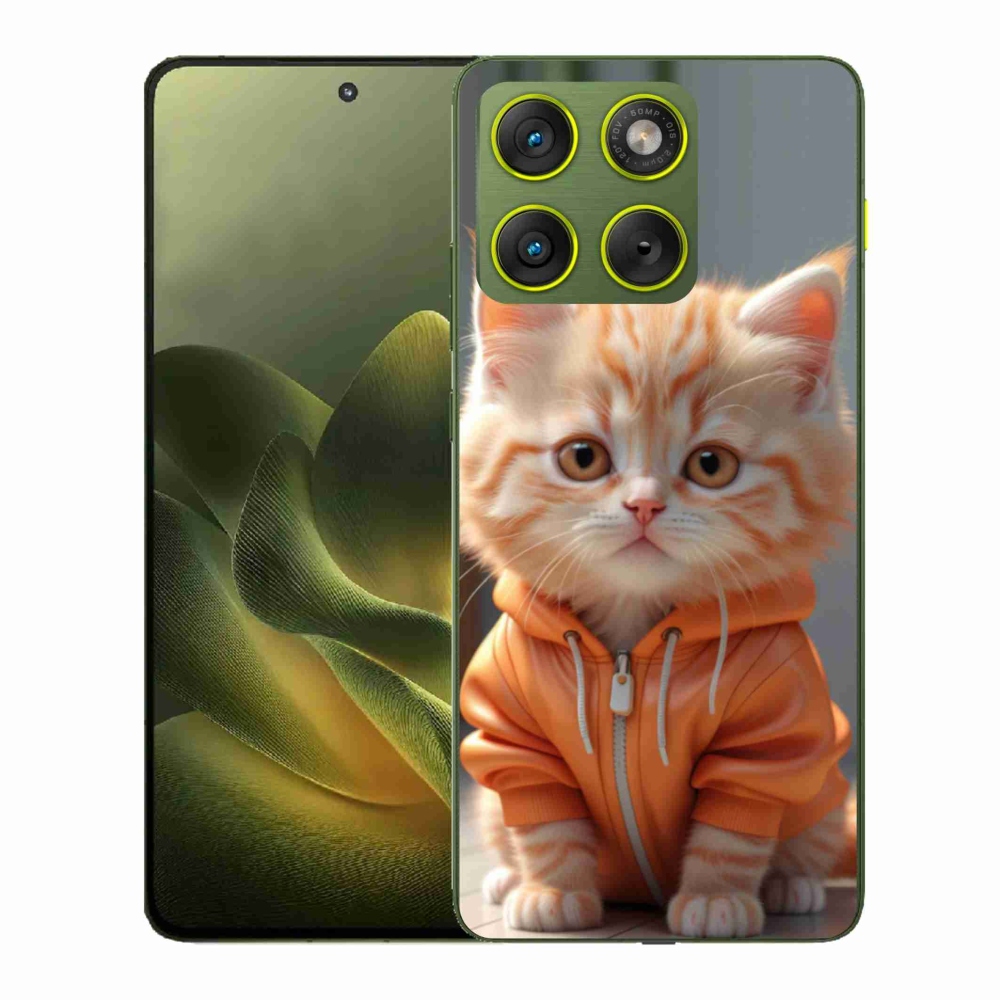 Gelový kryt mmCase na Motorola Edge 70 - kotě v mikině
