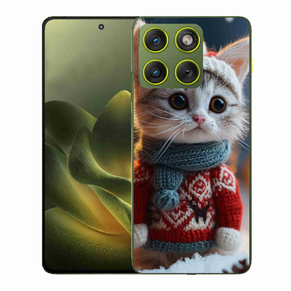 Gelový kryt mmCase na Motorola Edge 70 - kotě ve svetru