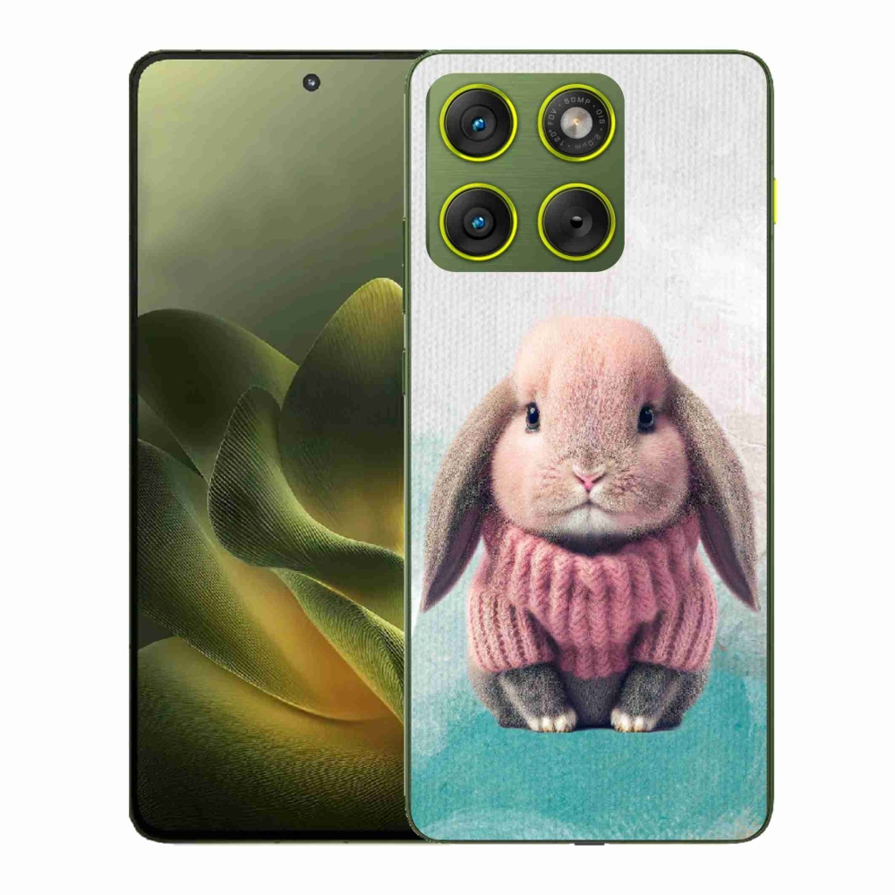 Gelový kryt mmCase na Motorola Edge 70 - králíček ve svetru