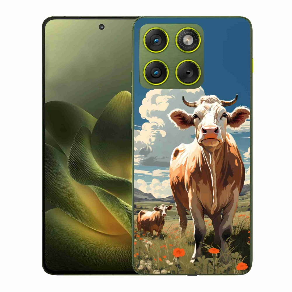 Gelový kryt mmCase na Motorola Edge 70 - krávy na louce