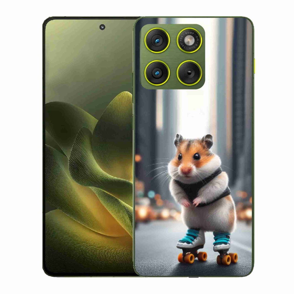 Gelový kryt mmCase na Motorola Edge 70 - křeček na bruslích