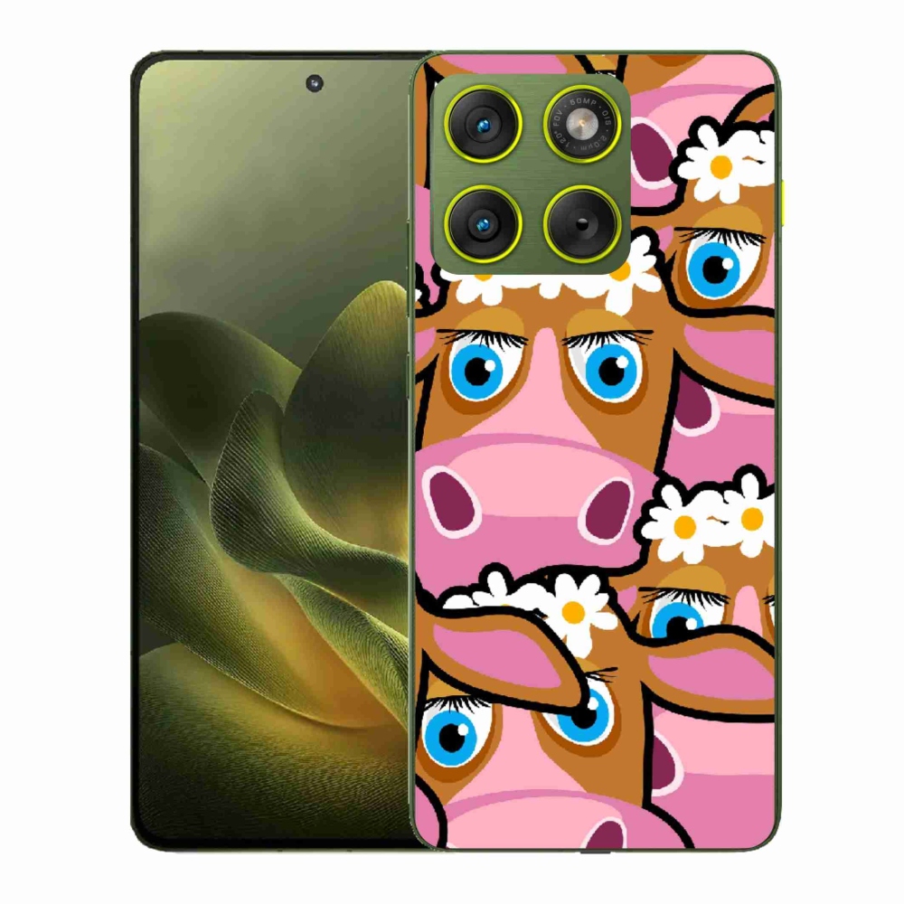 Gelový kryt mmCase na Motorola Edge 70 - kreslené kravičky