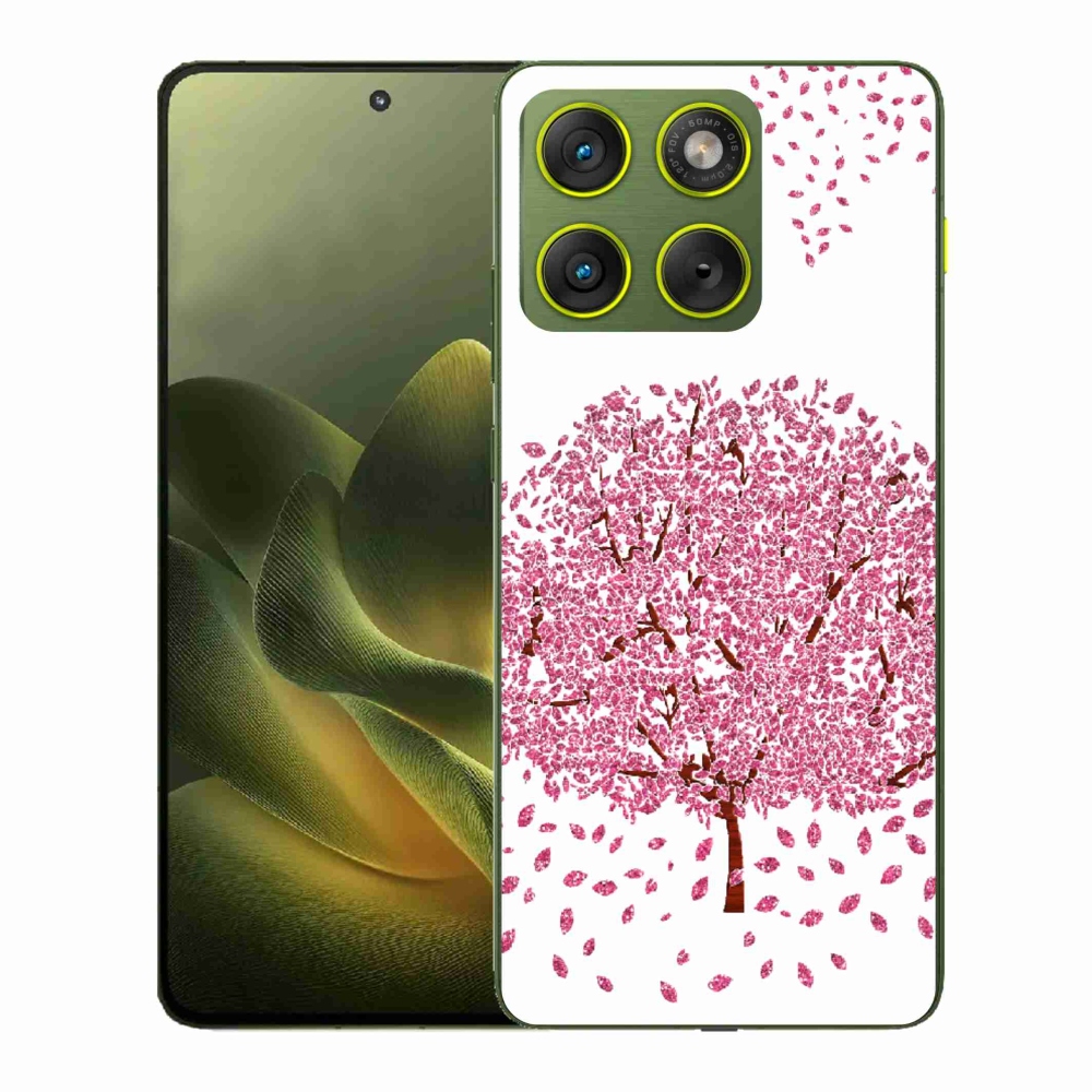 Gelový kryt mmCase na Motorola Edge 70 - kreslený strom s listy