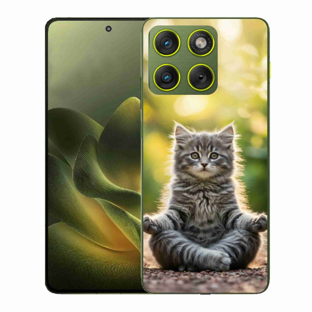 Gelový kryt mmCase na Motorola Edge 70 - meditující kotě
