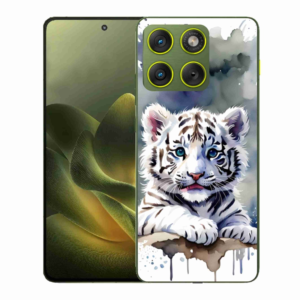 Gelový kryt mmCase na Motorola Edge 70 - mládě bílého tygra