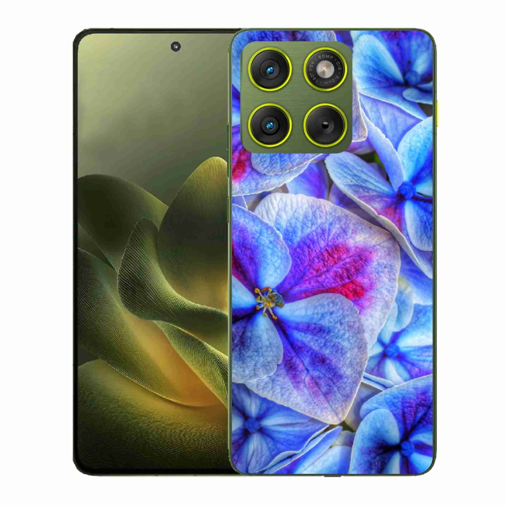 Gelový kryt mmCase na Motorola Edge 70 - modré květy 1