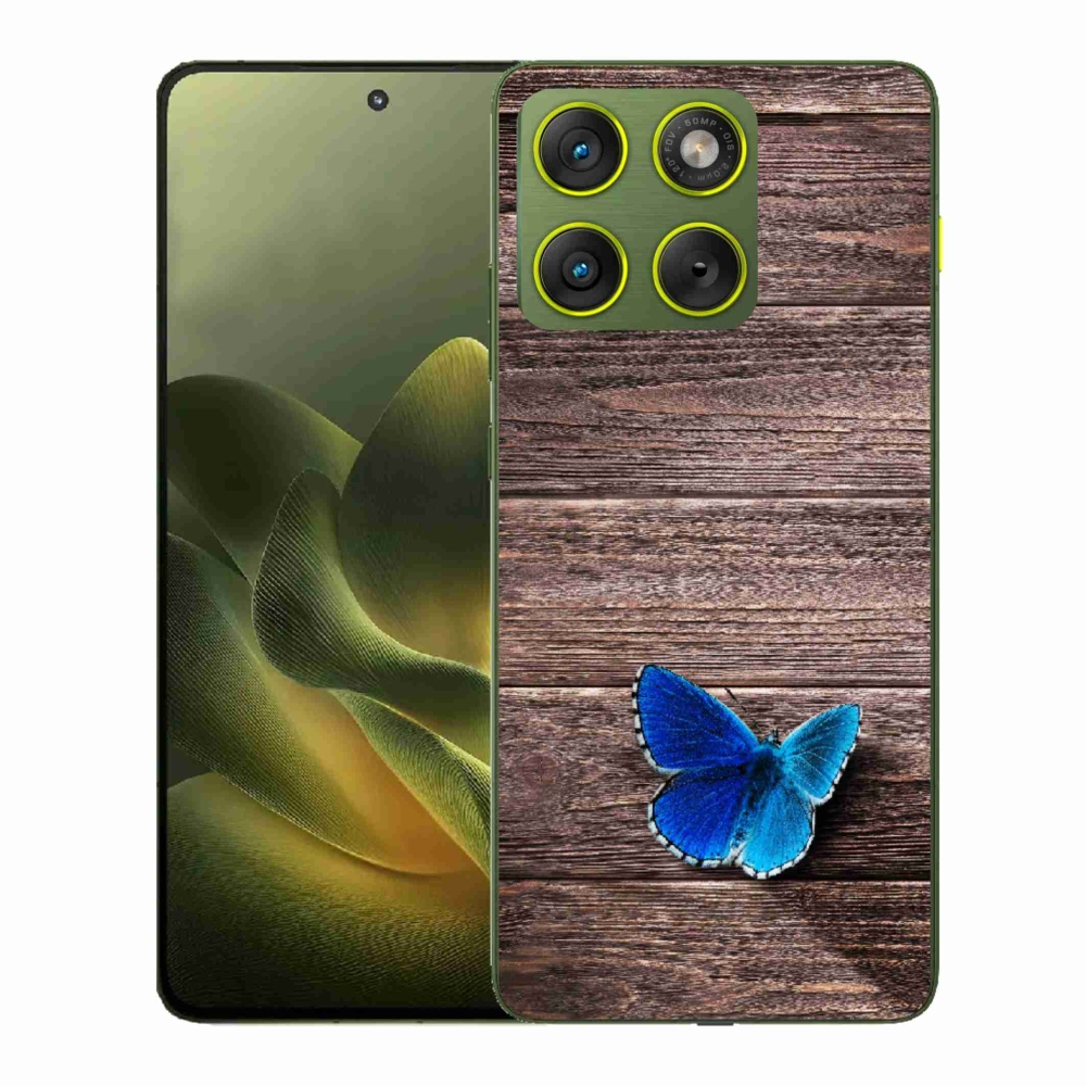 Gelový kryt mmCase na Motorola Edge 70 - modrý motýl 1