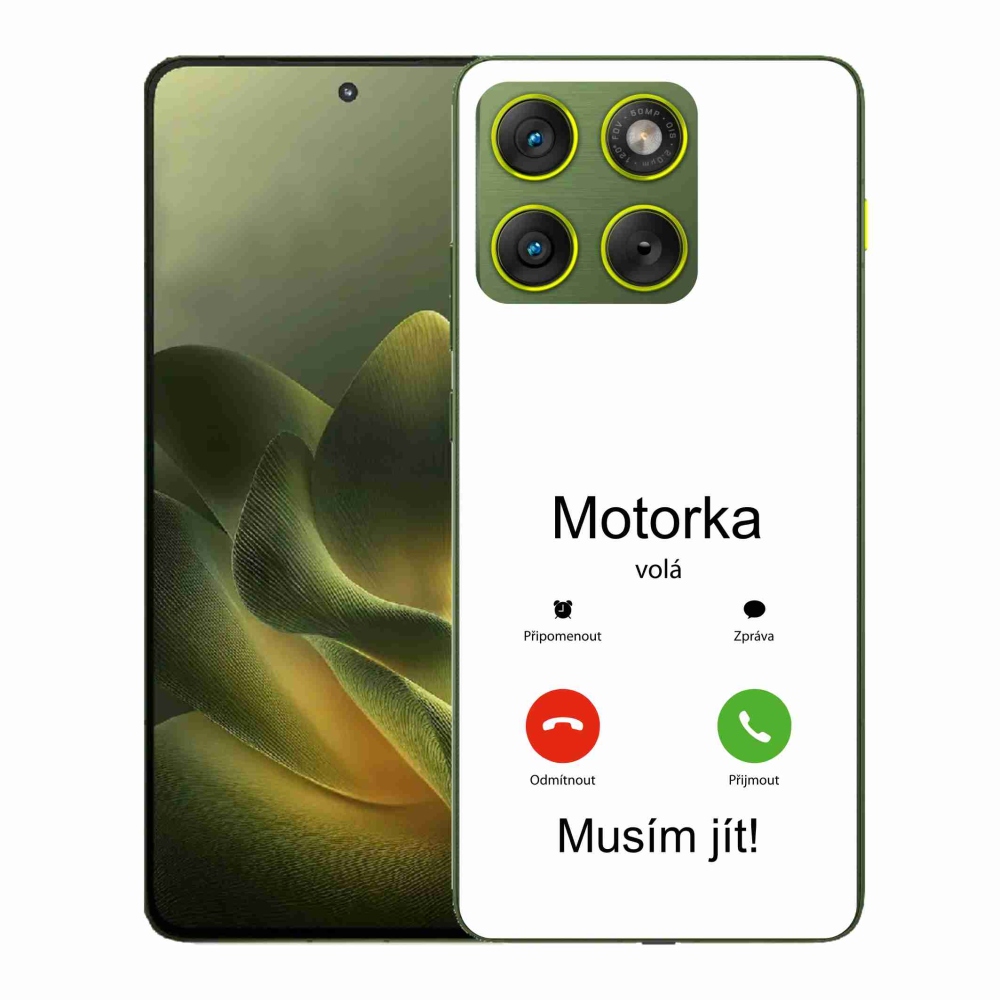 Gelový kryt mmCase na Motorola Edge 70 - motorka volá bílé pozadí