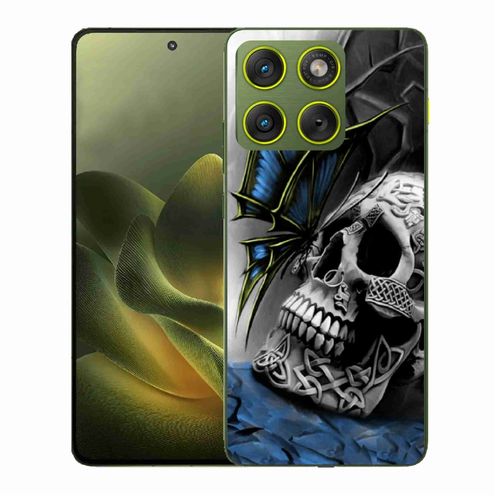 Gelový kryt mmCase na Motorola Edge 70 - motýl a lebka